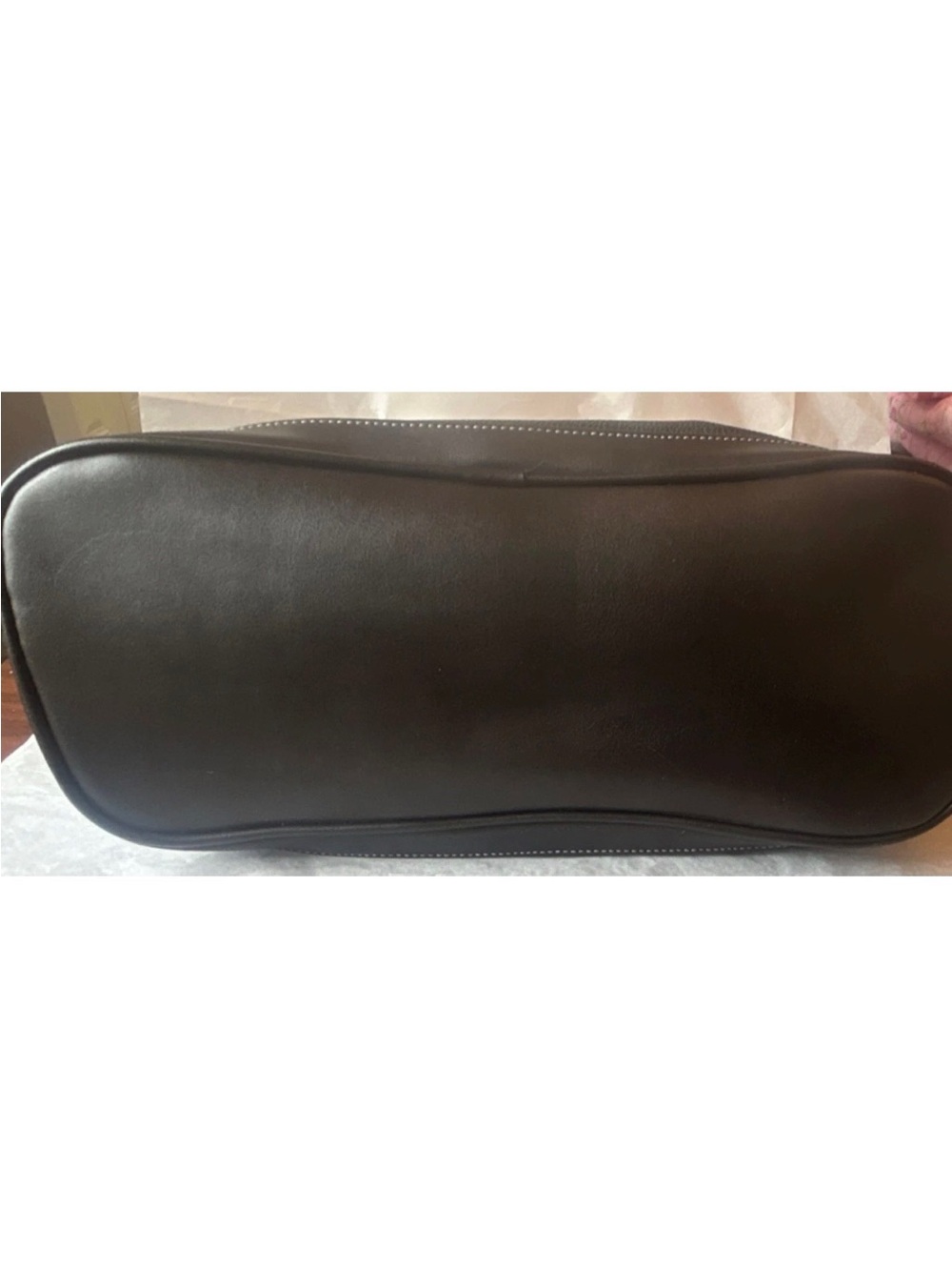 London Fog Black Pebbled Satchel Silver Hardware Double Handles Zip Closure - Picture 5 of 9
